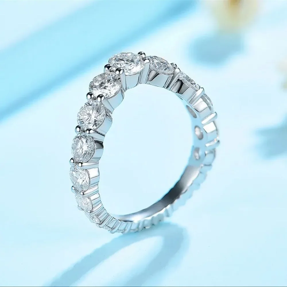Chevron V shape sparkling 2ct tw stone wedding band!
